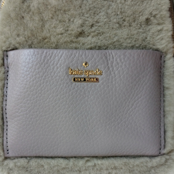 Kate Spade Finer Things Merry Mini Leather Shearling Backpack Crossbody Bag - Picture 3 of 11